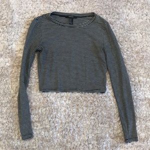 Cropped Striped Long Sleeve